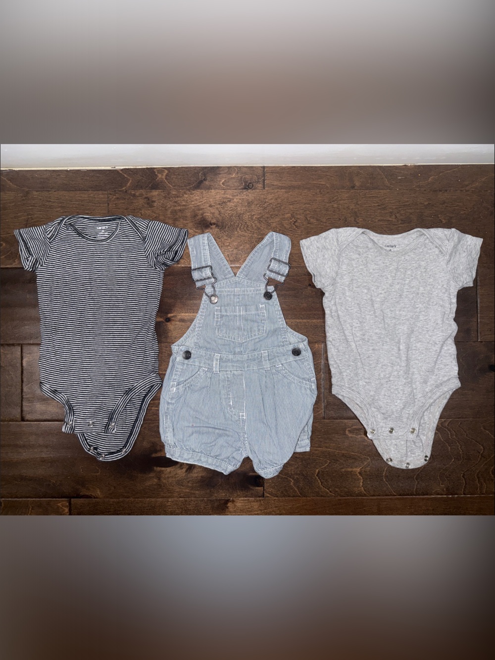 Carter's Black and White Striped Short-Sleeve Bodysuit